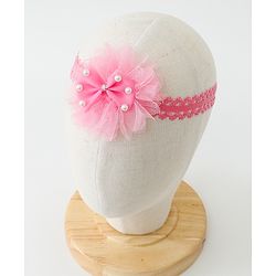Babyhug Free Size Lace Headbands with Bow & Beads Pack of 3 - Multicolor