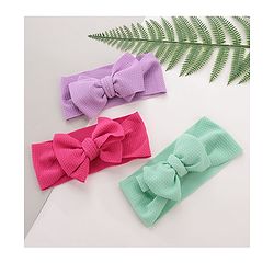 Babyhug Free Size Headbands with Bow Pack of 3 - Multicolor