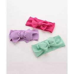 Babyhug Free Size Headbands with Bow Pack of 3 - Multicolor
