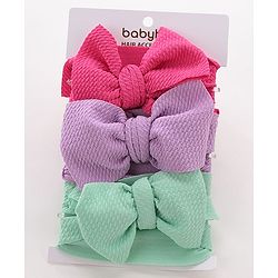 Babyhug Free Size Headbands with Bow Pack of 3 - Multicolor