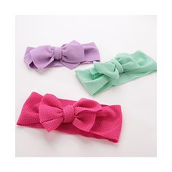 Babyhug Free Size Headbands with Bow Pack of 3 - Multicolor