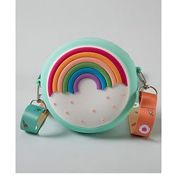 Babyhug Sling Bag  with Rainbow Print  -  Pink