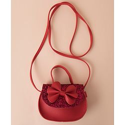 Babyhug Sling Bag With Bow Applique -  Red