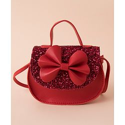 Babyhug Sling Bag With Bow Applique -  Red