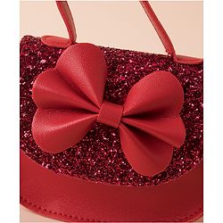 Babyhug Sling Bag With Bow Applique -  Red