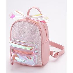 Babyhug Sequined Fashion Backpack - Pink