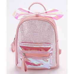 Babyhug Sequined Fashion Backpack - Pink