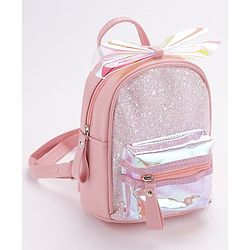 Babyhug Sequined Fashion Backpack - Pink