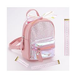 Babyhug Sequined Fashion Backpack - Pink