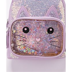Babyhug Fashion Backpack With Kitty Face Design - Purple