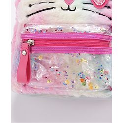 Babyhug Fashion Backpack With Kitty Face Design & Bow - Mulitcolor