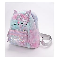 Babyhug Fashion Backpack With Kitty Face Design & Bow - Mulitcolor