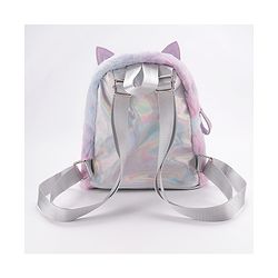 Babyhug Fashion Backpack With Kitty Face Design & Bow - Mulitcolor