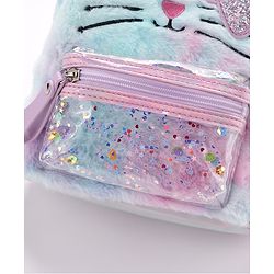 Babyhug Fashion Backpack With Kitty Face Design & Bow - Mulitcolor