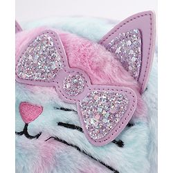 Babyhug Fashion Backpack With Kitty Face Design & Bow - Mulitcolor
