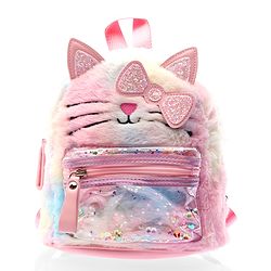 Babyhug Fashion Backpack With Kitty Face Design & Bow - Mulitcolor