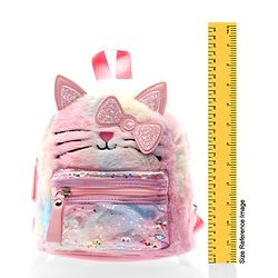 Babyhug Fashion Backpack With Kitty Face Design & Bow - Mulitcolor