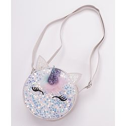 Babyhug Sling Bag Unicorn Print- Silver