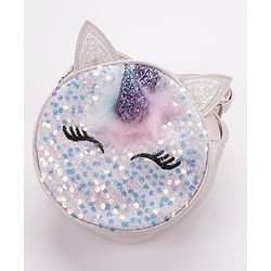 Babyhug Sling Bag Unicorn Print- Silver