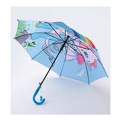Babyhug  Umbrella  Rainbow & Unicorn  Print - Blue