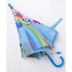 Babyhug  Umbrella  Rainbow & Unicorn  Print - Blue