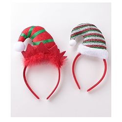 Babyhug Free Size Hair Bands With Christmas Hat Design Pack of 2- Red