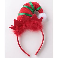 Babyhug Free Size Hair Bands With Christmas Hat Design Pack of 2- Red