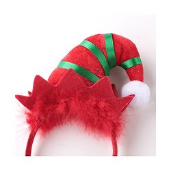 Babyhug Free Size Hair Bands With Christmas Hat Design Pack of 2- Red