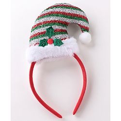Babyhug Free Size Hair Bands With Christmas Hat Design Pack of 2- Red