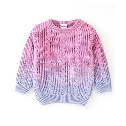 Babyhug  Full Sleeves Cable Knit Design  Pullovers - Purple