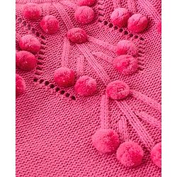 Babyhug Full Sleeves Sweater With Cable Knit Design - Fushia