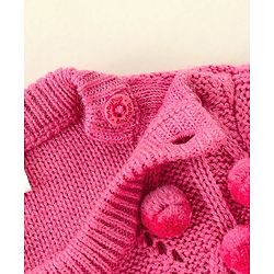 Babyhug Full Sleeves Sweater With Cable Knit Design - Fushia