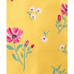 Babyhug Cotton Single Jersey Knit Capri Length Leggings Floral Print Pack of 3 - Green Pink & Yellow