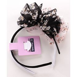 Babyhug Free Size Hair Bands with Bow Applique Pack of 2 -Black & White
