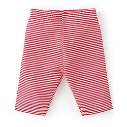 Babyhug Cotton Lycra Three Fourth Length Leggings Stripes & Floral Print Pack of 3- Red Pink & White