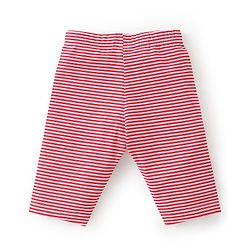Babyhug Cotton Lycra Three Fourth Length Leggings Stripes & Floral Print Pack of 3- Red Pink & White