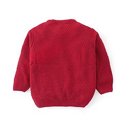 Babyhug Knit Full Sleeves Sweater Cable Knit Design - Red