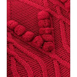 Babyhug Knit Full Sleeves Sweater Cable Knit Design - Red