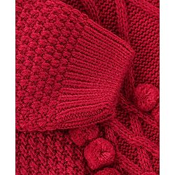 Babyhug Knit Full Sleeves Sweater Cable Knit Design - Red