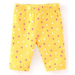 Babyhug Cotton Lycra Three Fourth Length Leggings Star Printed Pack of 3- Multicolour