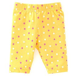 Babyhug Cotton Lycra Three Fourth Length Leggings Star Printed Pack of 3- Multicolour