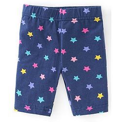 Babyhug Cotton Lycra Three Fourth Length Leggings Star Printed Pack of 3- Multicolour