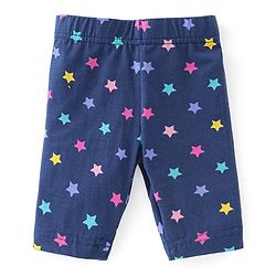 Babyhug Cotton Lycra Three Fourth Length Leggings Star Printed Pack of 3- Multicolour