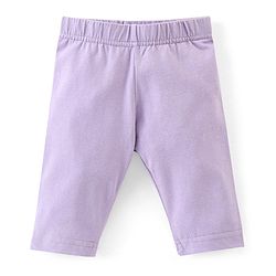 Babyhug Cotton Lycra Three Fourth Length Leggings Solid & Floral Print Pack Of 3 - Pink Orange & Purple
