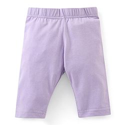Babyhug Cotton Lycra Three Fourth Length Leggings Solid & Floral Print Pack Of 3 - Pink Orange & Purple