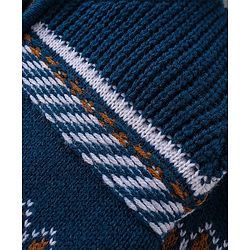 Babyhug Full Sleeves Front Open Hooded Sweater Stripe Design - Navy Blue