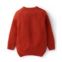 Babyhug Knit Full Sleeves Pullover Sweater With Cable Knit Design - Red