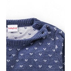 Babyhug Knit Full Sleeves Sweater Set Star Design - Blue