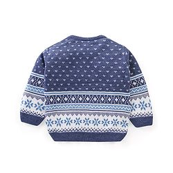 Babyhug Knit Full Sleeves Sweater Set Star Design - Blue
