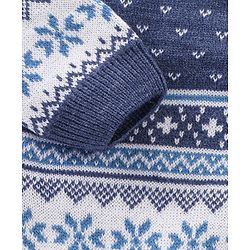 Babyhug Knit Full Sleeves Sweater Set Star Design - Blue